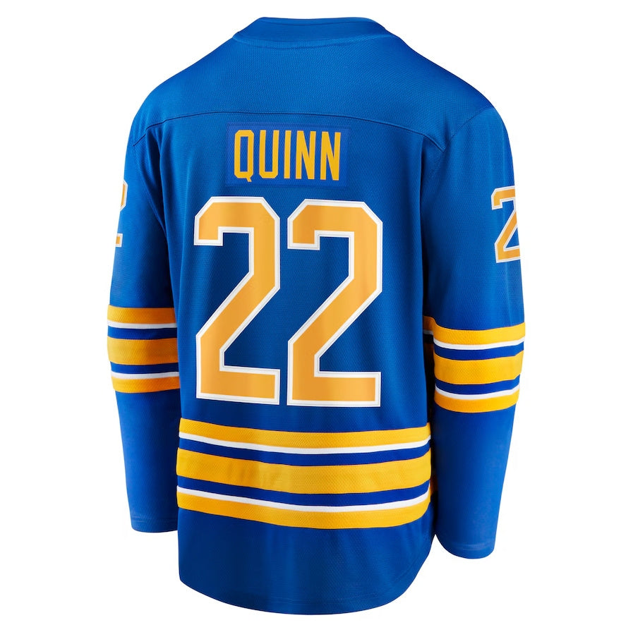 B.Sabres #22 Jack Quinn Fanatics Home Breakaway Jersey - Royal Stitched American Hockey Jerseys