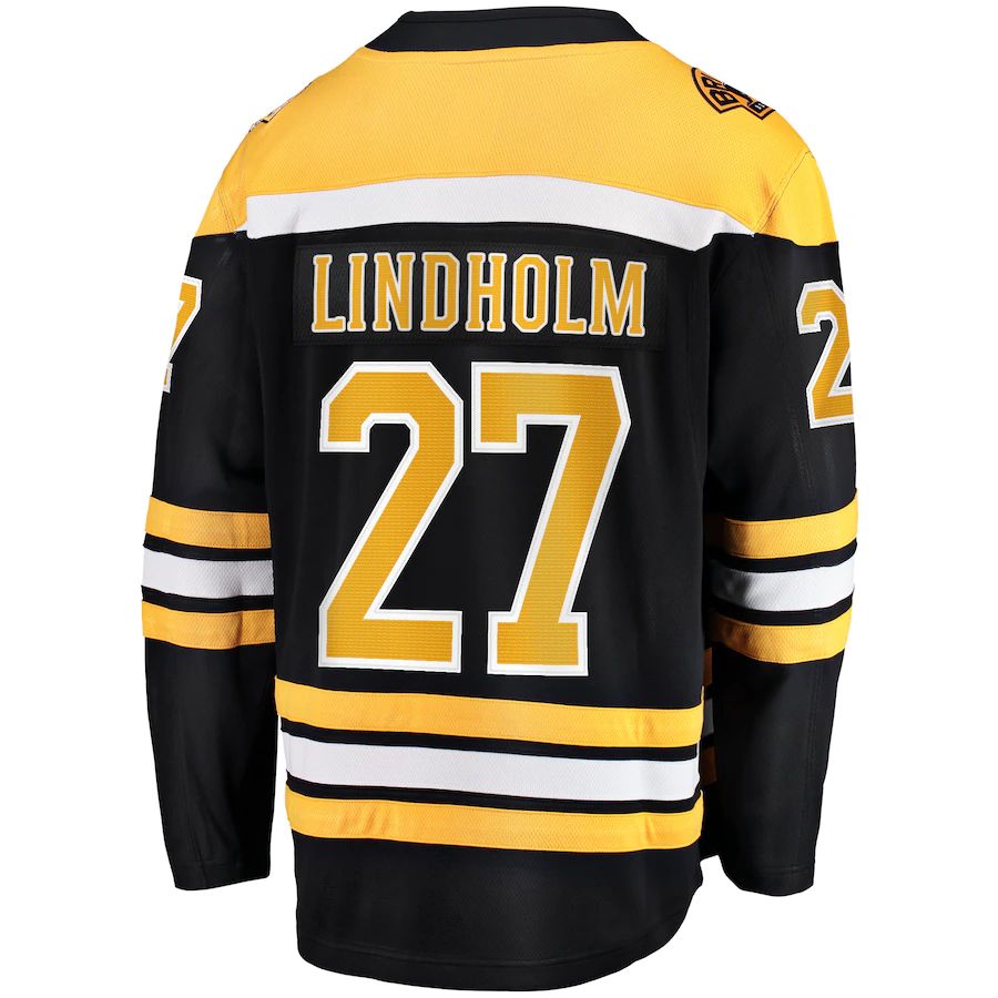B.Bruins #27 Hampus Lindholm Fanatics Branded Home Breakaway Player Jersey Black Stitched American Hockey Jerseys